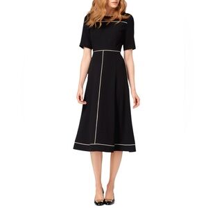 LK Bennett Indina Black Midi Dress Size 10